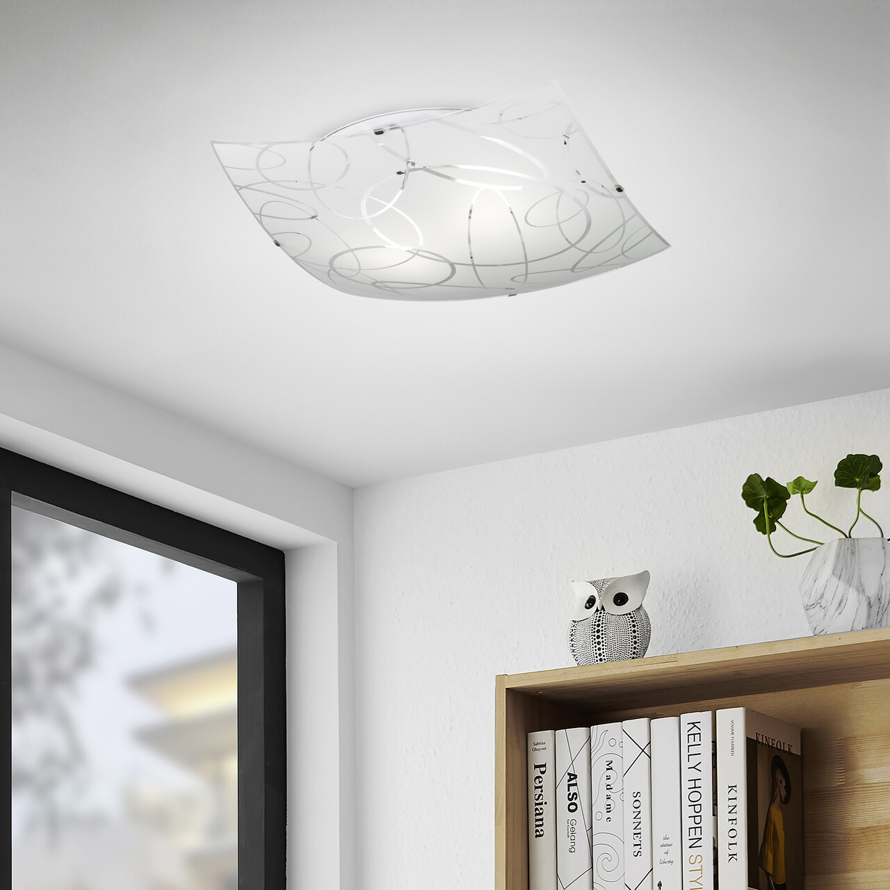 Plafoniera Spirelli, TRIO, 30x30x9 cm, 40W, 1x E27, metal, alb - imagine 4